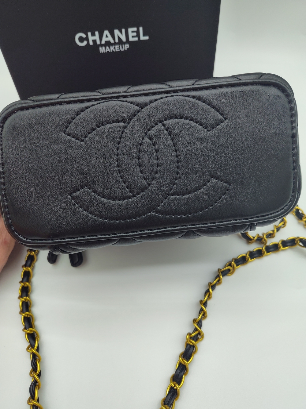 CHANEL Black Quilted Mini Vanity Bag with Gold Hardware - Picture 4 of 13
